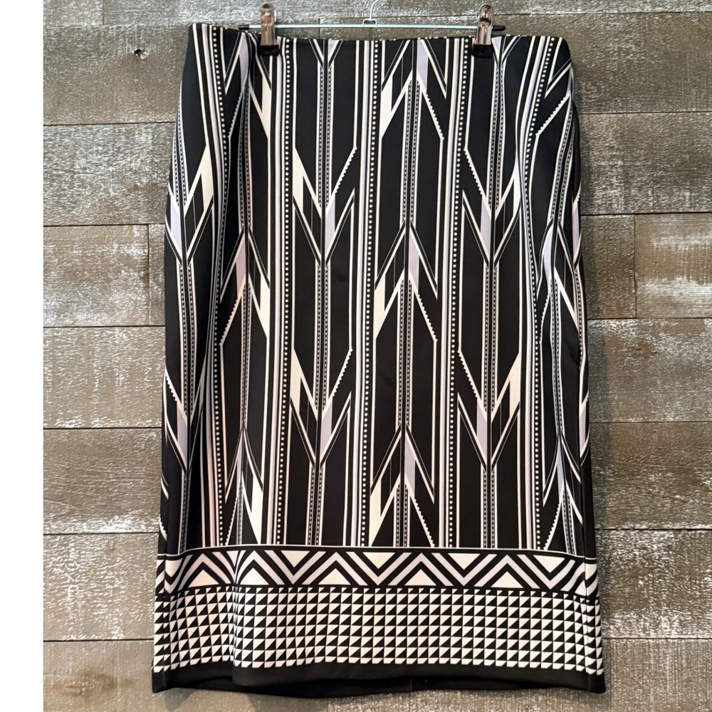 New York & Company Pencil Skirt Womens 10 Black White - Picture 1 of 2